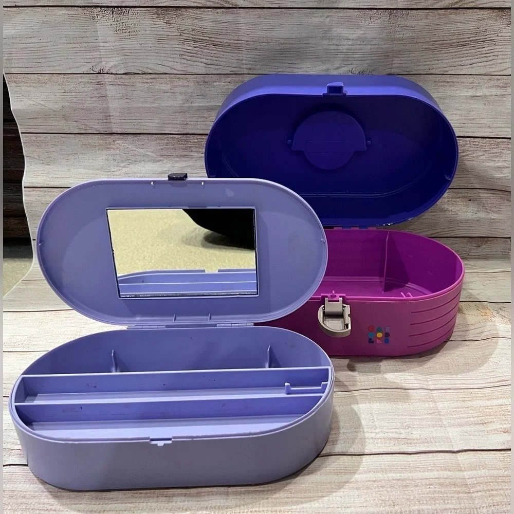 Caboodles Cosmetic Makeup Case 2642 Purple 80s Vintage w/ Mirror